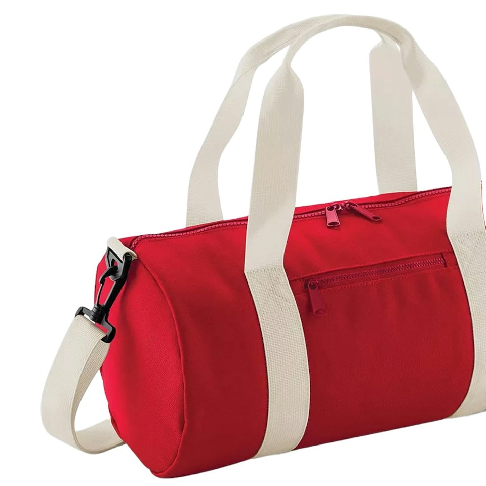 image 1 of Bagbase Mini Barrel Shoulder Bag (Pack of 2) - Classic Red/Off White - One Size Red