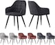 image 1 of Set of 2 Faux Suede Leather Dining Chairs with Arms Adrian Black