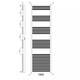 image 2 of Matt Black 1800 x 600mm Heated Bathroom Towel Rail Warmer Ladder Radiator with Straight Manual Valves Pair