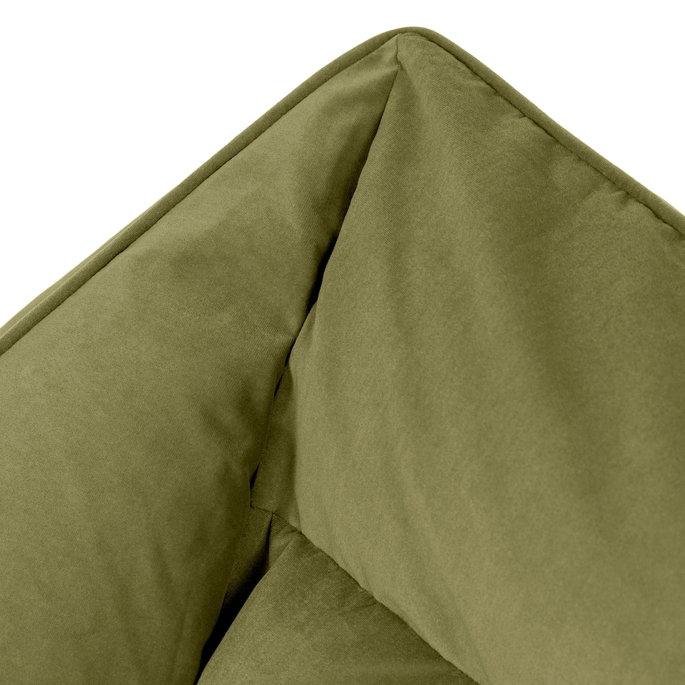 image 1 of icon Natalia  Velvet Armchair and Footstool Bean Bag, Olive Green
