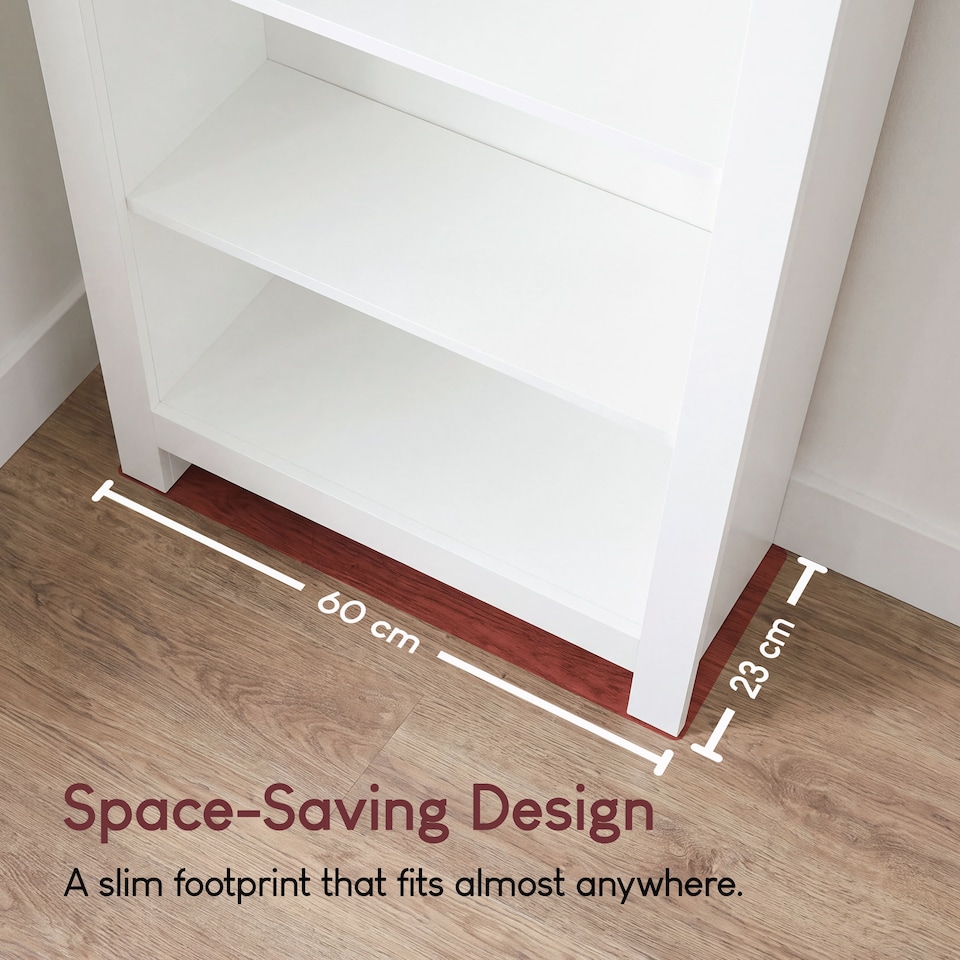 image 1 of Vida Designs Arlington 3 Tier Bookcase Shaker Style Display Storage, White & Oak