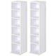 image 1 of HOMCOM Set of 2 CD Storage Units with Adjustable Shelves White