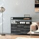 image 9 of HOMCOM Bedroom Chest of Drawers 5 Drawer Dresser w/ Shelves, Black Black