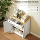 image 3 of HOMCOM Rubber Wood Top Kitchen Cupboard Side Cabinet Island w/Adjustable Shelf