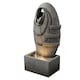 image 1 of Teamson Home Garden Outdoor Water Feature, Modern Oval Water Fountain, With Warm LED Lights, Grey