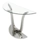 image 3 of Naples Semi Circle Glass Console Table Silver | Clear