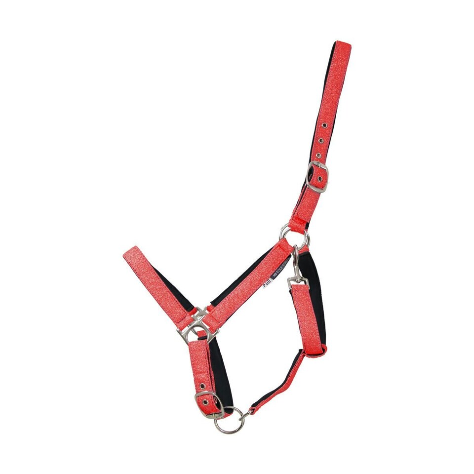 Hy Glitzy Horse Headcollar - Red - Pony