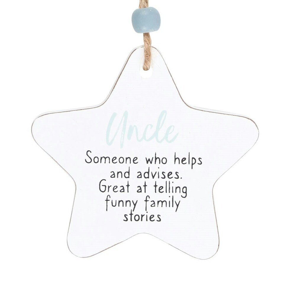 image 1 of Something Different Uncle Star Hanging Sentiment Sign - White/Blue/Black - One Size