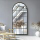 image 7 of The Arcus - Antique Black Framed Arched Window Leaner/Wall Mirror 71" X 33.5" (180x85CM) Black