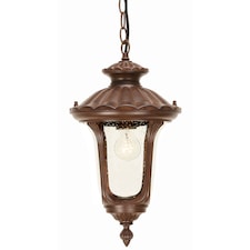 Chicago 1 Light Small Outdoor Ceiling Chain Lantern Rusty Bronze Patina IP44, E27