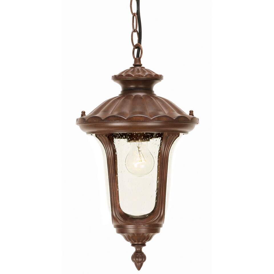 Chicago 1 Light Small Outdoor Ceiling Chain Lantern Rusty Bronze Patina IP44, E27