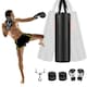 image 1 of COSTWAY Hanging Boxing Bag Set Unfilled Punching Bag Set Black
