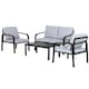 image 1 of Outsunny 4pcs Garden Sectional Loveseat Chairs Table Furniture