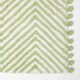 image 2 of Homescapes Sage Green Cotton Bath Mat Tufted Zig Zag with Pom Pom Edges - 50 x 80 cm Green
