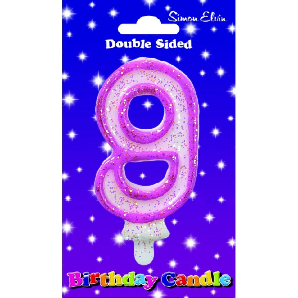 Simon Elvin 9 Number Birthday Candle - White/Pink - One Size