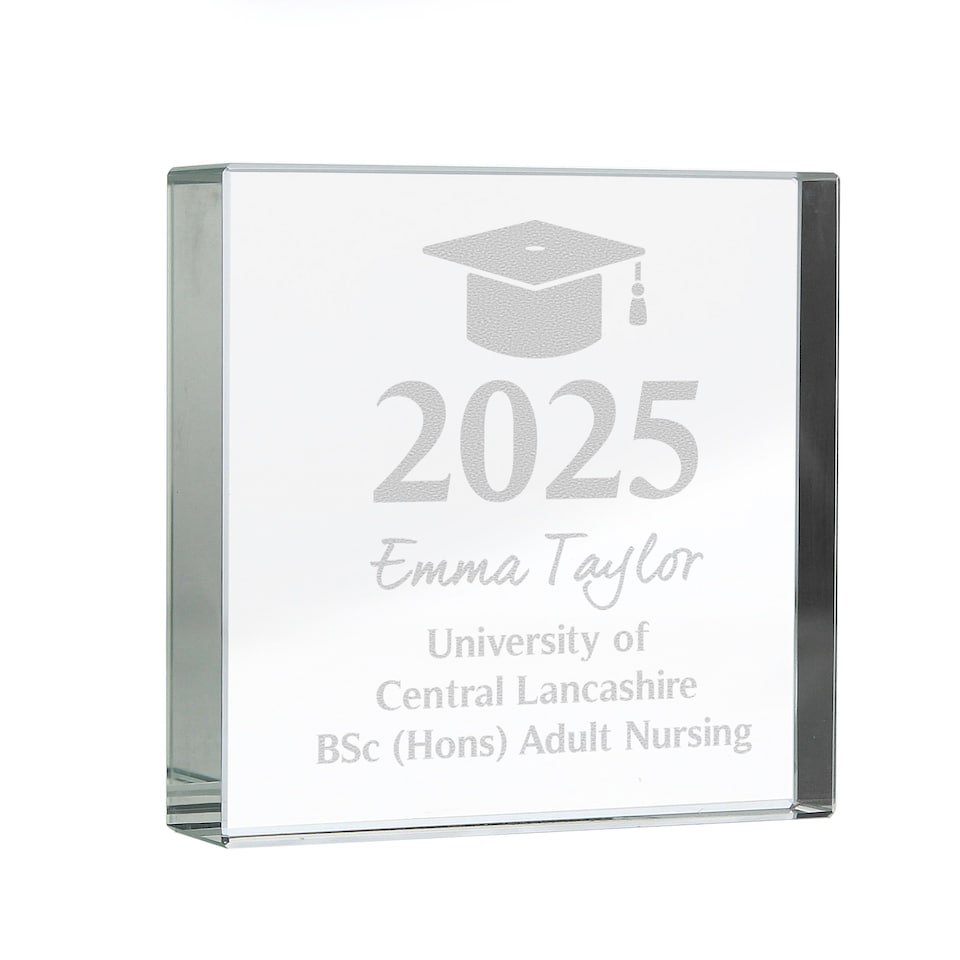 image 1 of Personalised Graduation Crystal Token Clear | One Size