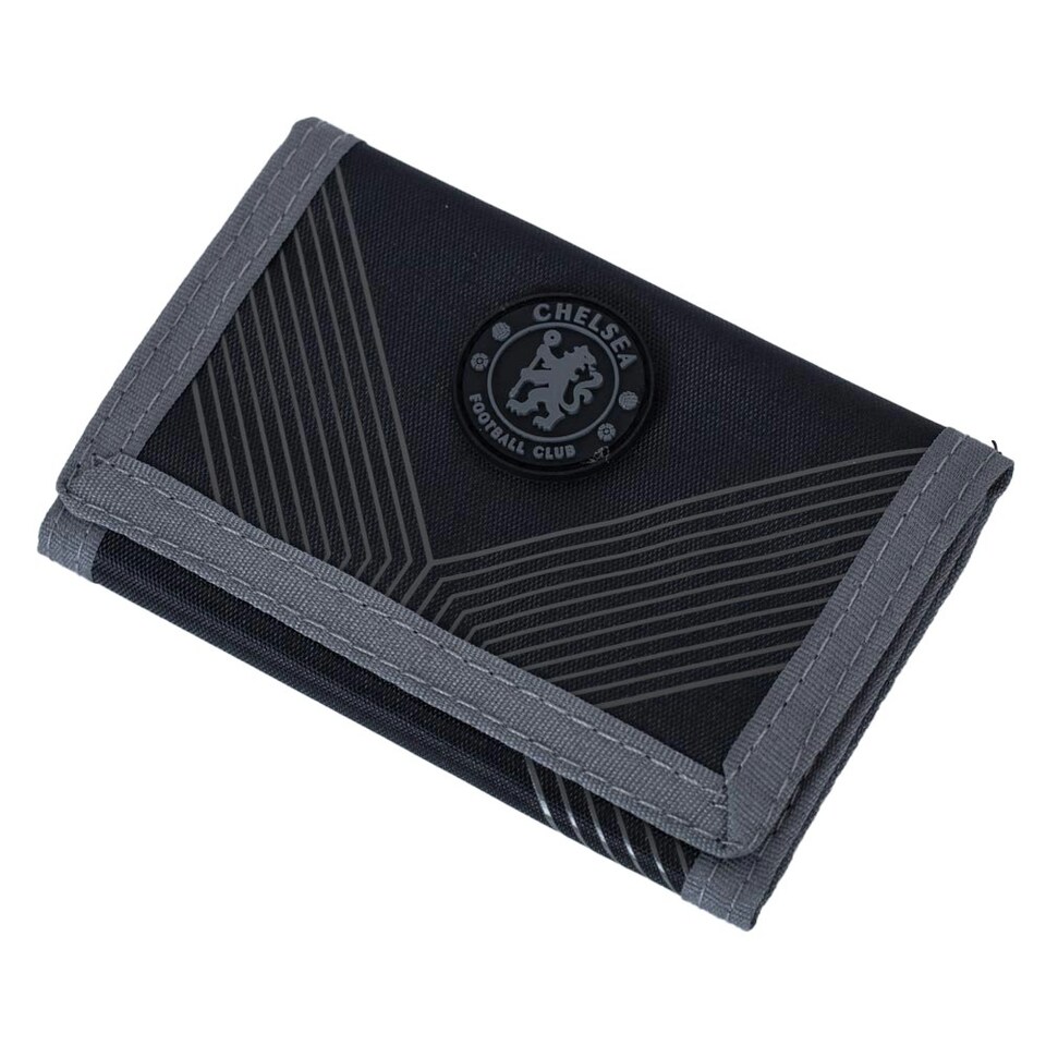image 1 of Chelsea FC Geometric Wallet - Black/Grey - 12cm x 8cm
