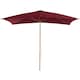 image 1 of Outsunny Wooden Garden Parasol Sun Shade Patio Umbrella Canopy Wine Red