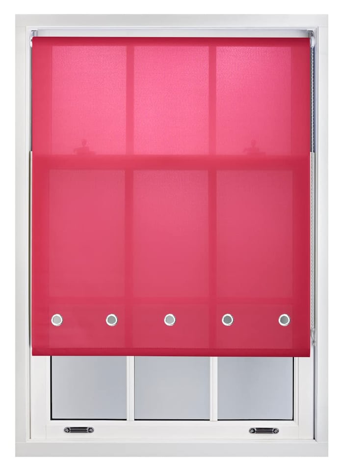image 1 of FURNISHED Daylight Roller Blind Made to Measure with Chome Round Eyelets | Pink | Fuchsia | (W) 180cm x (L) 165cm