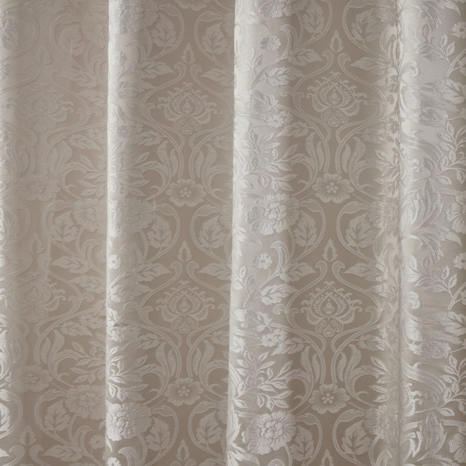 image 1 of Harrow Lined Eyelet Jacquard Curtains 168cm x 137cm Cream | Cream | Cream