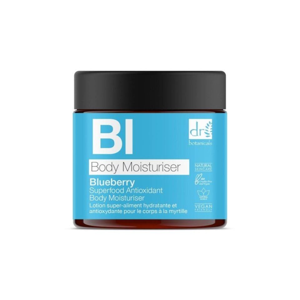 image 1 of Dr. Botanicals Blueberry Superfood Anti-Ageing Antioxidant Body Moisturiser 60ml for Fine Lines, Wrinkles, Dullness
