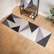 image 1 of OHS Geometric Print Washable Indoor Carpet Floor Rug Runner, 66x200cm - Grey