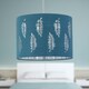 image 5 of First Choice Lighting Set of 2 Fern Teal Cut Out 25cm Pendant Lightshades Green | Silver
