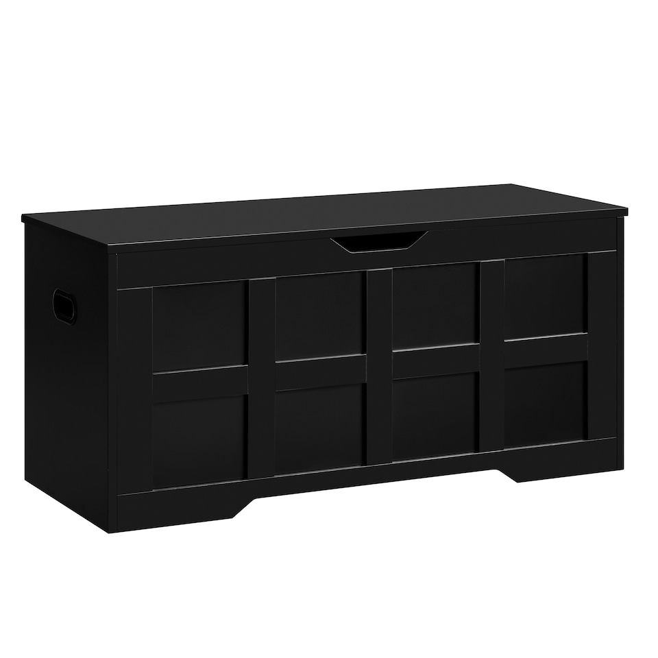 image 1 of Vida Designs Large Lift Up Storage Chest Ottoman Bed End Hallway Seated Box - Black