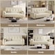 image 6 of Yaheetech Velvet Convertible Sofa Bed with 2 Bolster Pillows-Beige