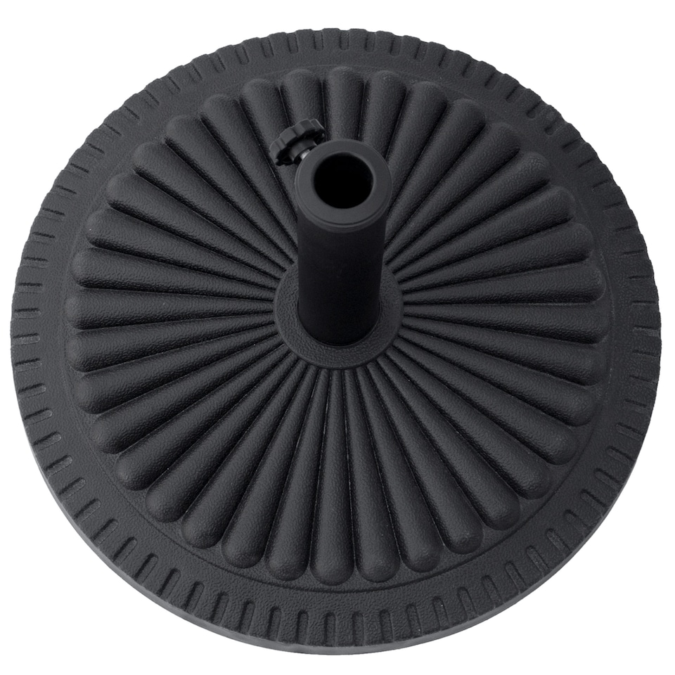 image 1 of Outsunny 14KG Round Garden Parasol Base, Fits 35mm, 38mm, 48mm Pole - Black | Black | Black