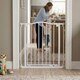 image 7 of Safetots Extra Tall Curved Top Safety Gate, 71cm - 80cm, Matt White, Extra Tall 100cm in Height, Pressure Fit Stair Gate