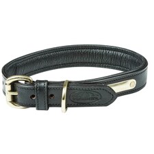 Weatherbeeta Padded Leather Dog Collar - Black - XS