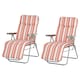 image 1 of Outsunny Set of 2 Adjustable Sun Lounger Recliner Reclining Seat Orange/White