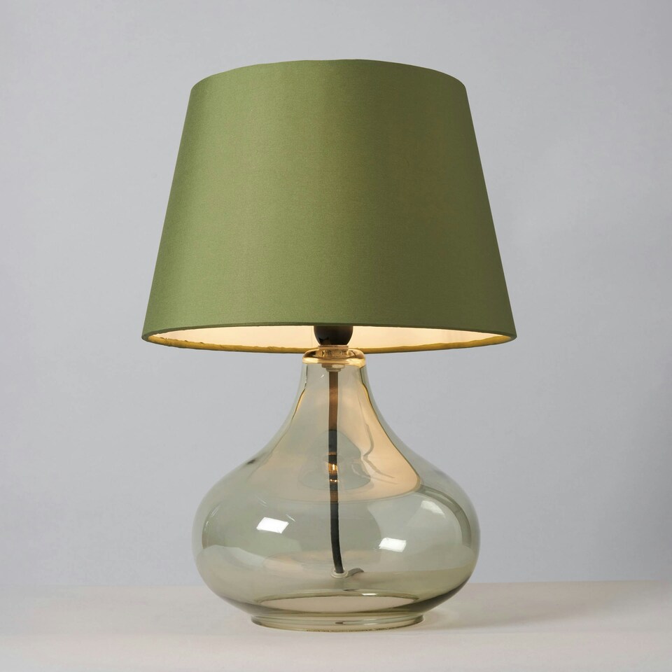 image 1 of BHS Clarise Glass Table Lamp, Bottle Green