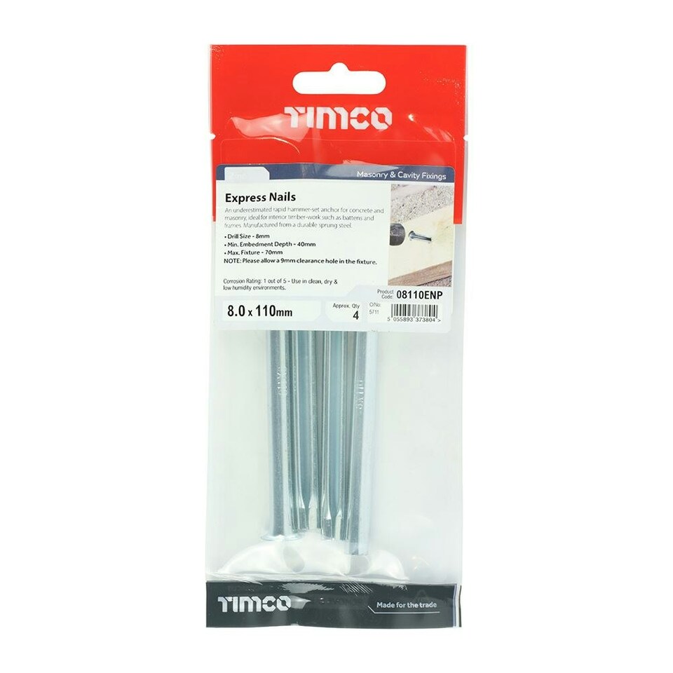image 1 of Timco - Express Nails - Zinc (Size 8.0 x 110 - 4 Pieces)