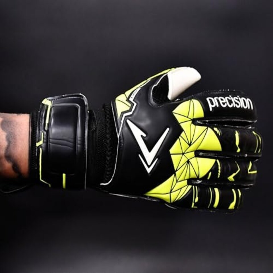 image 1 of Precision Junior Fusion X Flat Cut Finger Protect -  - 7 - Football - Soccer - PRG15707 Black