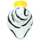 image 2 of Black & White Rubber Vinyl Squeaky Duck Dog Toy With Internal Squeak 8x10cm