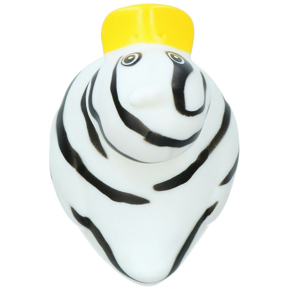 image 1 of Black & White Rubber Vinyl Squeaky Duck Dog Toy With Internal Squeak 8x10cm