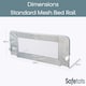 image 3 of Safetots Bed Rail, Grey 100cm Wide x 40cm Tall, Toddler Bed Guard for Safety