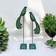 image 1 of Decorative Birds Ornament (Set of 2) - Cast Iron - Green