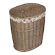 image 2 of Antique Wash Garden Rose Cotton Lined Oval Willow Laundry Basket