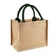 image 1 of Westford Mill Jute Mini Gift Bag (6 Litres) - Natural/Forest Green - One Size
