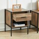 image 3 of Living and Home One-Drawer Wooden Nightstand Table