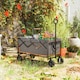 image 9 of Outsunny 160L Folding Trolley Cart w Adjustable Handle, Grey and Orange