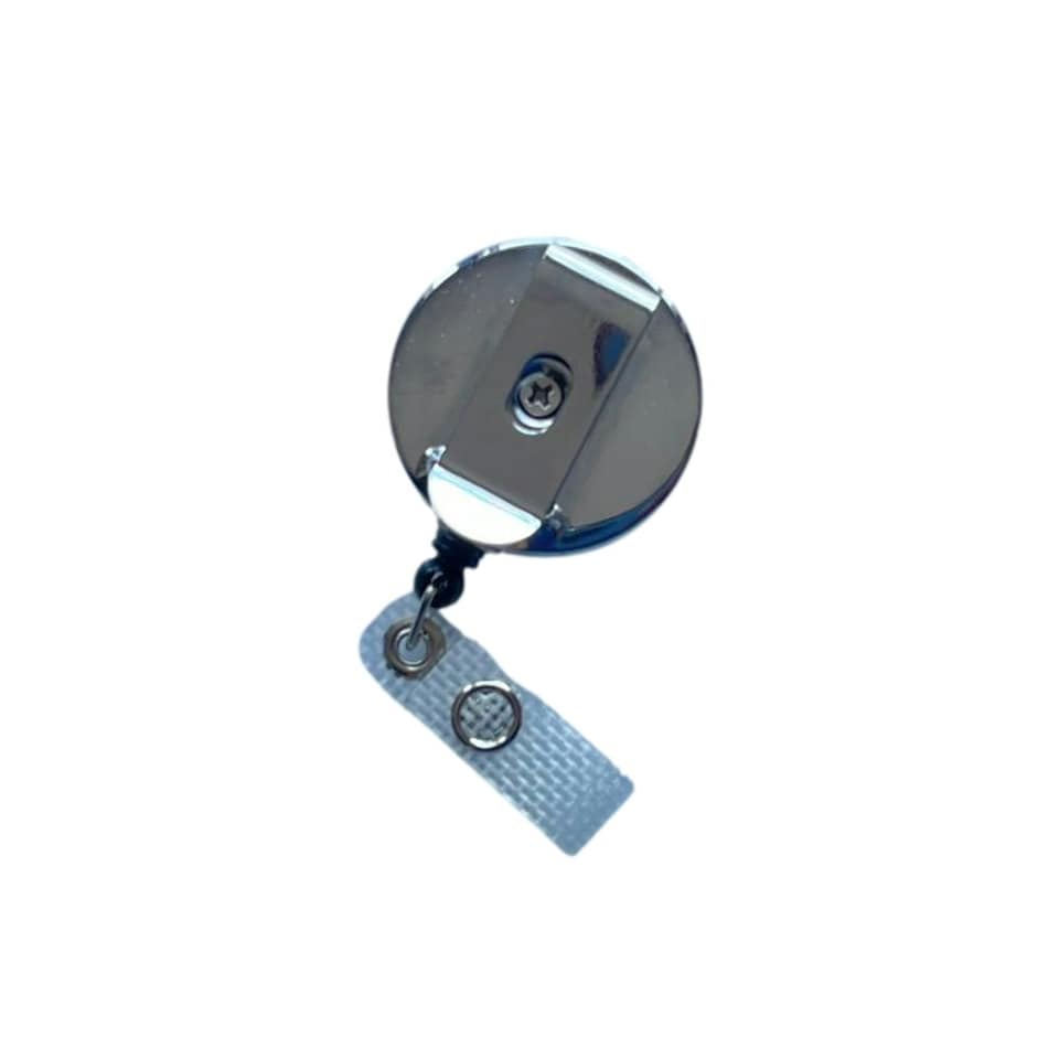 image 1 of Black and Silver Key Reel with Badge Holder