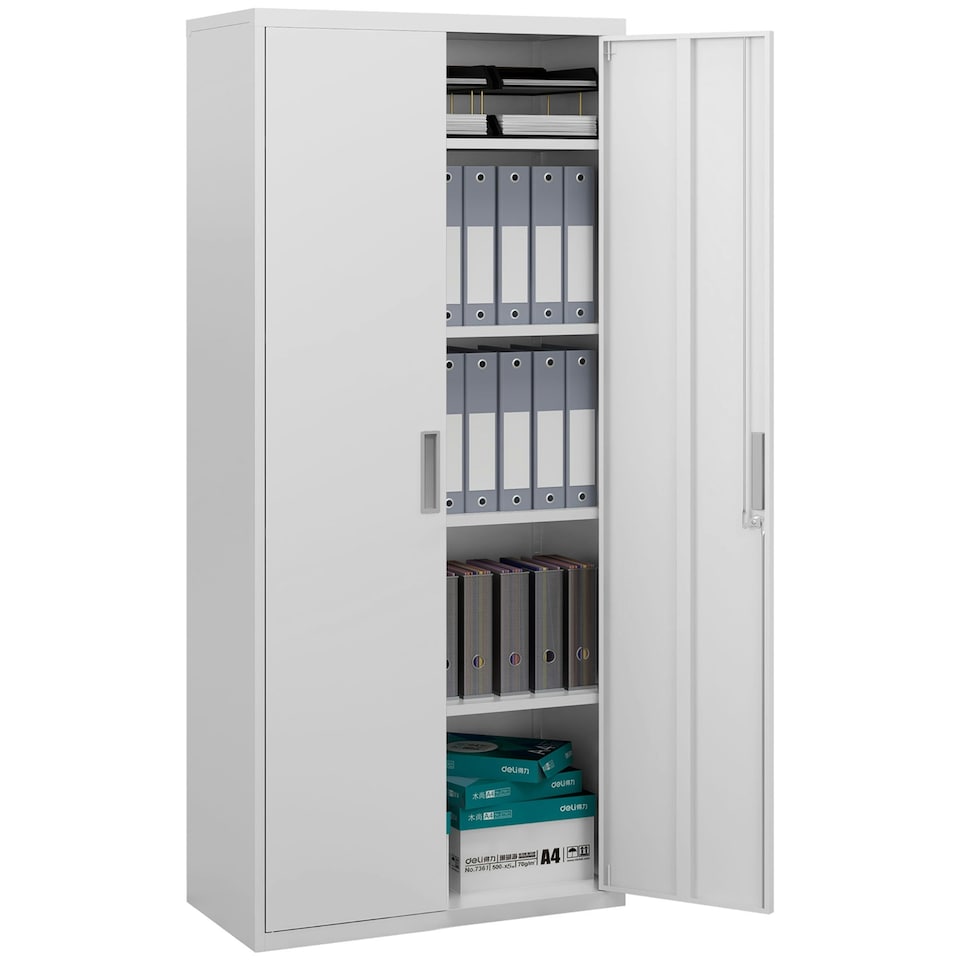 image 1 of HOMCOM Lockable Metal Cabinet with 2 Doors, File Cabinet