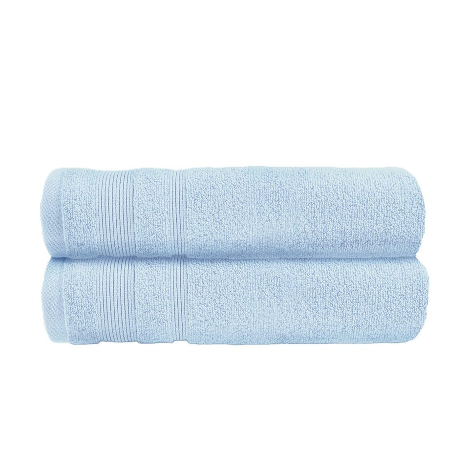 image 1 of Luxury Zero Twist Egyptian Cotton Bath Towels 70 x 120cm - Pack of 2 Blue | Baby Blue | Bath towel