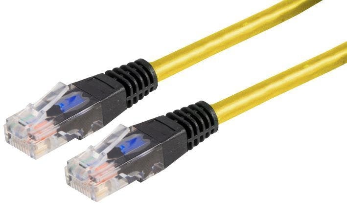 PRO SIGNAL - 0.5m Yellow Cat5e Crossover Lead