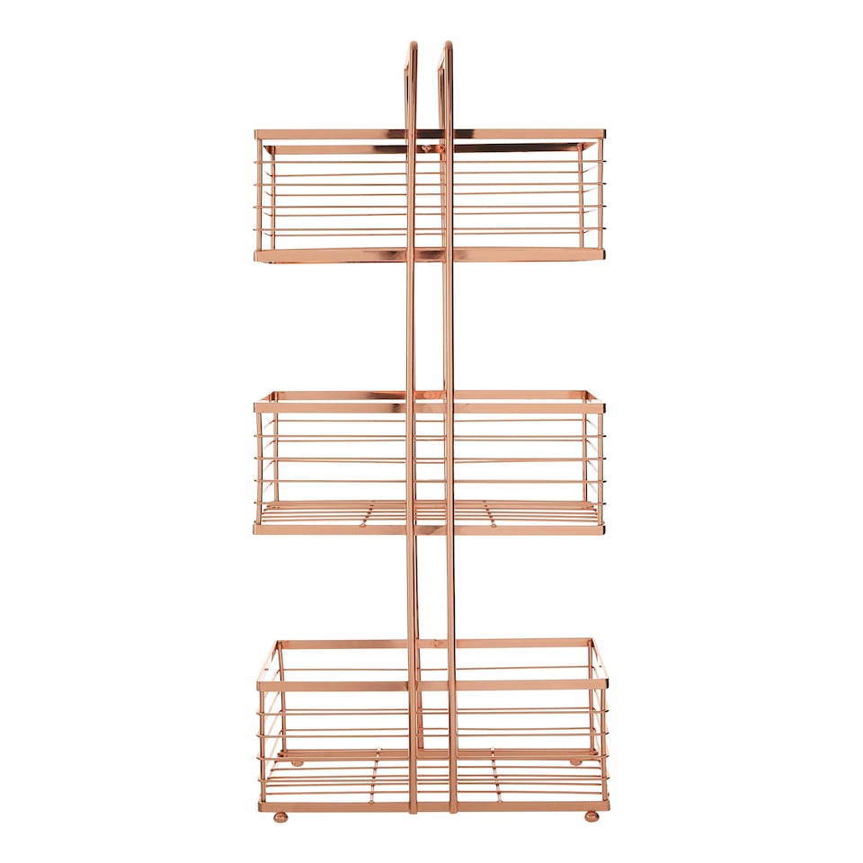 image 1 of Linnea Rose Gold Rectangular Storage Caddy Gold