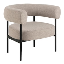 Oakfield lounge chair in Beige Fabic with Black Legs